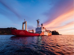 The 67-metre Polar Prince is a former Canadian Coast Guard vessel being used by the Canada C3 expedition for a 150-day coastal exploration on the Atlantic, Arctic and Pacific oceans.