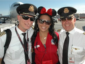 Air Canada pilots Peter Smith and Brad Dey along with Dreams Take Flight Vancouver president Melissa Hance, captained a special day to Disneyland for 130 deserving children.