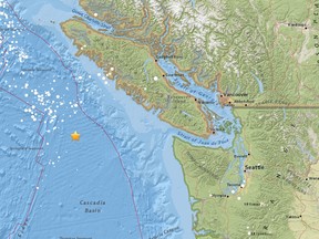 Minor earthquake rattled off Vancouver Island just after 2:30 a.m. on Wednesday.