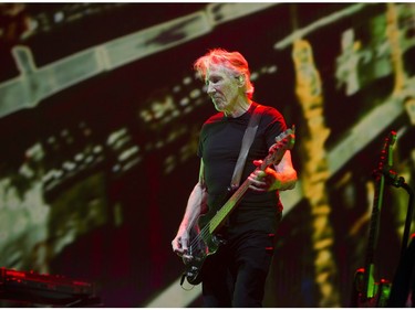 Pink Floyd co-founder Roger Waters performs on his Us + THEM tour at Rogers Arena, Vancouver, October 28 2017.