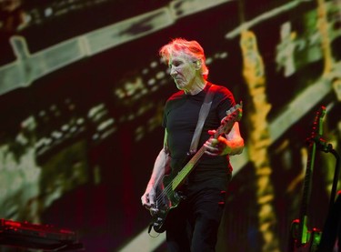 Pink Floyd co-founder Roger Waters performs on his Us + THEM tour at Rogers Arena, Vancouver, October 28 2017.