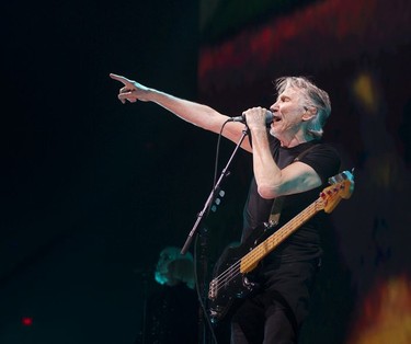 Pink Floyd co-founder Roger Waters performs on his Us + THEM tour at Rogers Arena, Vancouver, October 28 2017.
