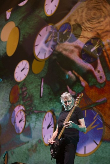 Pink Floyd co-founder Roger Waters performs on his Us + THEM tour at Rogers Arena, Vancouver, October 28 2017.