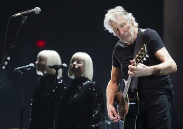 Pink Floyd co-founder Roger Waters performs on his Us + THEM tour at Rogers Arena, Vancouver, October 28 2017.