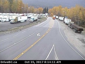 Geotechnical engineers have arrived at the site of a rock slide that has closed the Trans-Canada Highway in southeastern British Columbia. Highways officials have not said exactly where the slide occurred along a 147 kilometre stretch between Revelstoke and Golden. Webcam shows trucks sitting idle in Revelstoke,