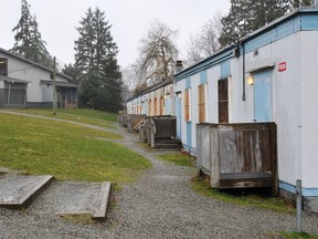 Portable classrooms at Fraser Heights Secondary in Surrey.