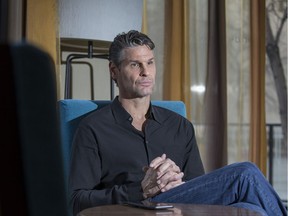 SASKATOON,SK--NOVEMBER 23/2017-9999 Sports Stu Grimson- Stu Grimson, who once referred to as Stu ÒGrim ReaperÓ Grimson, and who made his living in hockey as an enforcer, sits for a photographer in the lobby of the Hilton Hotel in Saskatoon, SK on Thursday, November 23, 2017. Grimson is speaking at the Brain Blitz Gala Thursday night (Saskatoon StarPhoenix/Liam Richards) Liam Richards, Saskatoon StarPhoenix