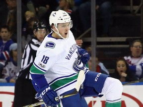 Jake Virtanen celebrates his goal at 7:21 of the second period.