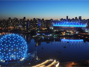 BC Place and Science World are just some of the public spaces in Metro Vancouver that will light up blue in honour of fallen Abbotsford police officer Const. John Davidson. [PNG Merlin Archive] BC Place Stadium, PNG