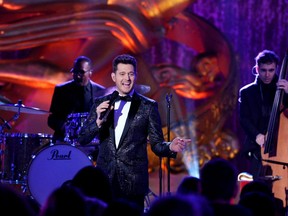 Michael Buble performs at the 2015 Rockefeller Center Christmas Tree Lighting Ceremony, Wednesday, Dec. 2, 2015 in New York.