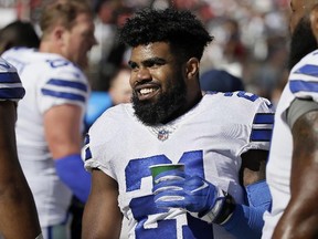 A U.S. appeals court says suspended Cowboys running back Ezekiel Elliott can play in Sunday's home game against Kansas City. (Eric Risberg/AP Photo/Files)