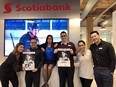Staff at the Yaletown branch of Scotiabank, as at 120 other branches in B.C., are geared up to collect donations from staff and customers for the The Province's Empty Stocking Fund.