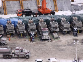 Hydraulic fractuing (fracking) at Horn River Basic near Fort Nelson, B.C.in 2015.