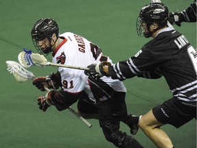 Tyler Garrison (left, shown in action during the 2014 season) is back with the Vancouver Stealth to add more speed to their lineup. Garrison scored nine goals for the Stealth that season, but has battled injuries the past three campaigns, including missing all of last year.
