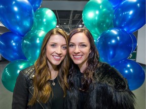 Holly Donaldson, left, and Laura Calvert are promoting Balloon Night inside Rogers Arena in Vancouver, on Nov. 14.