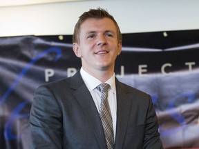 James O'Keefe, president of the conservative group Project Veritas, at a news conference at the National Press Club in Washington, D.C., in September 2015.