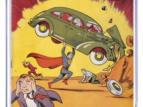 This image released by Profiles in History shows a June 1938 Action Comics #1 issue, one of many Superman items up for auction on Dec. 19 in Los Angeles. (Profiles in History via AP) ORG XMIT: NYET500

AP PROVIDES ACCESS TO THIS THIRD PARTY PHOTO SOLELY TO ILLUSTRATE NEWS REPORTING OR COMMENTARY ON FACTS DEPICTED IN IMAGE; MUST BE USED WITHIN 14 DAYS FROM TRANSMISSION; NO ARCHIVING; NO LICENSING; MANDATORY CREDIT
AP