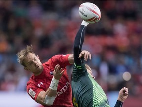 Canadian rugby star Harry Jones, left, says life is good in Dubai where his team is getting ready for the opening tournament of the 2017-18 HSBC World Rugby Sevens Series.