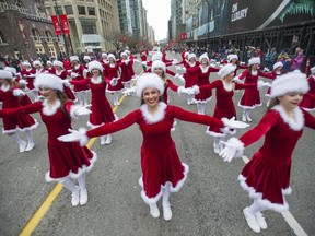 VANCOUVER, BC - DECEMBER 1, 2013, - Vanleena Dance Academy entertains the crowd during the 10th annual Rogers Santa Claus Parade in Vancouver, BC, December 1, 2013. (Arlen Redekop / PNG staff photo) (story by reporters) 00025716B [PNG Merlin Archive] Arlen Redekop, PNG
