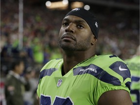 In a Thursday, Nov. 9, 2017 file photo, Seattle Seahawks defensive end Dwight Freeney (93) during an NFL football game against the Arizona Cardinals, in Glendale, Ariz. It's only been three games, but Freeney's influence has already been noticed on the field and in the Seattle Seahawks locker room. Freeney's fourth game with Seattle will come against a familiar foe when the Seahawks host Atlanta on Monday night.