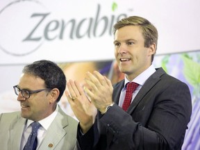 New Brunswick Premier Brian Gallant (right) with René Arseneault, Liberal MP for Madawaska-Restigouche, announcing the loan agreement with Zenabis. Zenabis is the only company in Canada to have received direct investments from both provincial and First Nations governments.