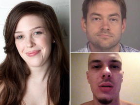 Dellen Millard, top right, and Mark Smich, 29, are charged with first-degree murder in the death of Laura Babcock, left.