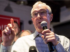 Liberal candidate Gordie Hogg addresses supporters after his federal byelection win in the riding of South Surrey-White Rock, in Surrey, B.C., on Monday, December 11, 2017.