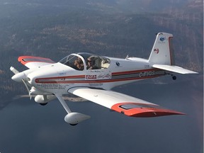 Pilot Dave McElroy is commanding a team flying from Kelowna to South America to raise money for Hope Air, a charity that provides flights to Canadians who need medical care. Give Hope Wings plans to raise $500,000 for its 20,000-mile trip starting Jan. 2, 2018. He's shown above with a passenger in the cockpit.