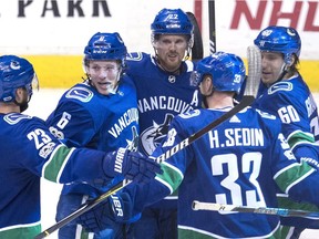 Goal celebrations are becoming the norm for hot-shot rookie Brock Boeser.