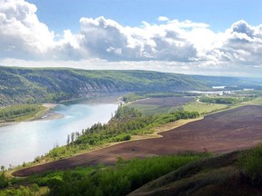 Land along the Peace River Valley faces being covered with water when B.C. Hydro's Site C dam near Fort St. John is completed.