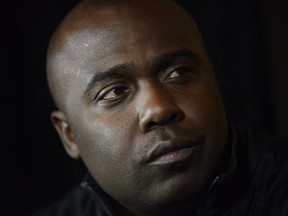 In this Apr. 29, 2015 file photo, NFL Network analyst Marshall Faulk talks with the press at a luncheon at the NFL draft in Chicago.