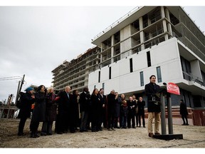 Prime Minister Trudeau announces the government's National Housing Strategy at the Lawrence Heights Revitalization Project in Toronto on Nov. 22.