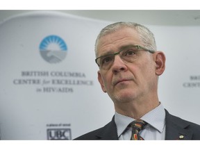 FILE PHOTO - Dr. Julio Montaner speaks at Hope to Health Research Clinic in Vancouver, B.C., January 26, 2017.