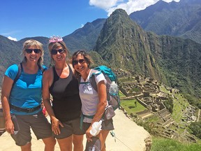 To avoid crowds at Machu Picchu, Mary Charleson, left, Michele Moore and Lisa Lougheed travelled during the shoulder season in October.