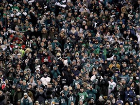 PHILADELPHIA, PA - JANUARY 13:  Fans cheer as the Philadelphia Eagles take on the Atlanta Falcons during the third quarter in the NFC Divisional Playoff game at Lincoln Financial Field on January 13, 2018 in Philadelphia, Pennsylvania.