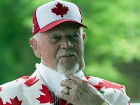 Don Cherry all decked out in Canada's red and white on July 1, 2017