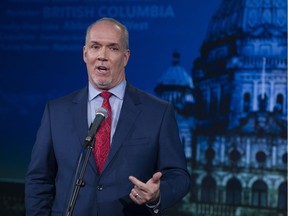 VANCOUVER April 26 2017. NDP Leader John Horgan answers question from the media after the televised leaders debate, Vancouver, April 26 2017. Gerry Kahrmann  /  PNG staff photo) ( Prov / Sun News ) 00048902A	  [PNG Merlin Archive]