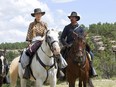 Rosamund Pike and Christian Bale in a scene from Hostiles."