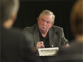 Burnaby Mayor Derek Corrigan (above) stands in the way of one of Vancouver Mayor Gregor Robertson’s major goals: Getting a Broadway subway line approved, funded and started.