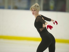 Coquitlam's Larkyn Austman trains for the upcoming Canadian National Figure Skating Championship at the Poirier Sports Centre in Coquitlam on Friday.