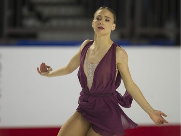 Sophie Larouche competes at the 2018 Canadian Tire National Skating Championships at the Thunderbird Sports Centre in Vancouver, BC Saturday, January 13, 2018.