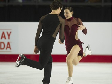 Tessa Virtue and Scott Moir compete at the 2018 Canadian Tire National Skating Championships at the Thunderbird Sports Centre in Vancouver, BC Saturday, January 13, 2018.