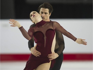 Tessa Virtue and Scott Moir compete at the 2018 Canadian Tire National Skating Championships at the Thunderbird Sports Centre in Vancouver, BC Saturday, January 13, 2018.