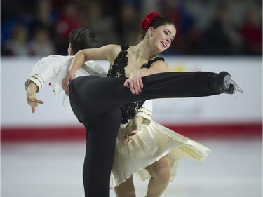 Vanessa Chartrand and Alexander Seidel compete at the 2018 Canadian Tire National Skating Championships at the Thunderbird Sports Centre in Vancouver, BC Saturday, January 13, 2018.