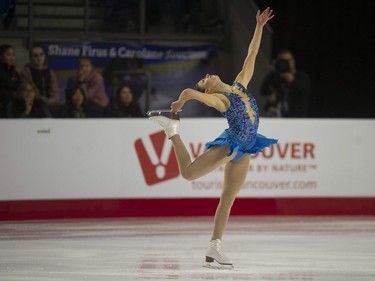 Michelle Long competes at the 2018 Canadian Tire National Skating Championships at the Thunderbird Sports Centre in Vancouver, BC Saturday, January 13, 2018.