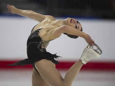 Kaetlyn Osmond competes at the 2018 Canadian Tire National Skating Championships at the Thunderbird Sports Centre in Vancouver, BC Saturday, January 13, 2018.