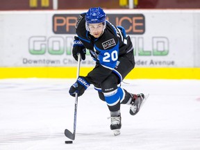 Jonny Tychonick, in action for the Epenticton Vees, has committed to play at the University of North Dakota next season. That doesn’t mean he will go unnoticed when NHL teams are drafting in June, though.