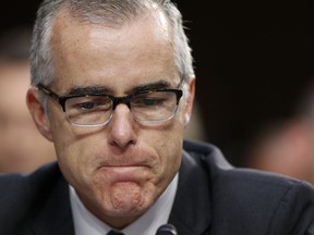 In this June 7, 2017 file photo, then-acting FBI Director Andrew McCabe pauses during a Senate Intelligence Committee hearing on Capitol Hill in Washington.