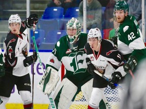 The Vancouver Giants tried to make things difficult on Everett Silvertips goalie Carter Hart Friday night, but couldn't pull it off nearly enough. Everett won 2-1.
