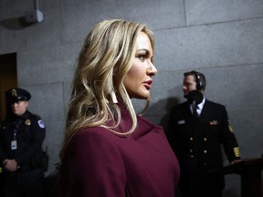 Vanessa Trump, wife of Donald Trump Jr., arrives on the West Front of the U.S. Capitol to attend the presidential inauguration of her father-in-law Donald Trump in Washington, D.C., on Jan. 20, 2017.